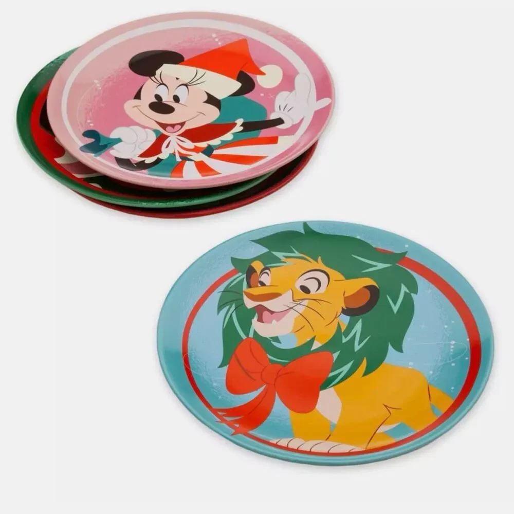 Mickey Mouse & Friends Holiday Plate 4-pc Set 2023 NEW Minnie Simba Dumbo Disney